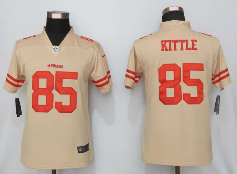 Women Nike San Francisco 49ers 85 Kittle Vapor Untouchable Nike Gold Inverted Limited Jersey,We sell and wholesale Women Nike San Francisco 49ers 85 Kittle Vapor Untouchable Nike Gold Inverted Limited Jersey on line form chian!